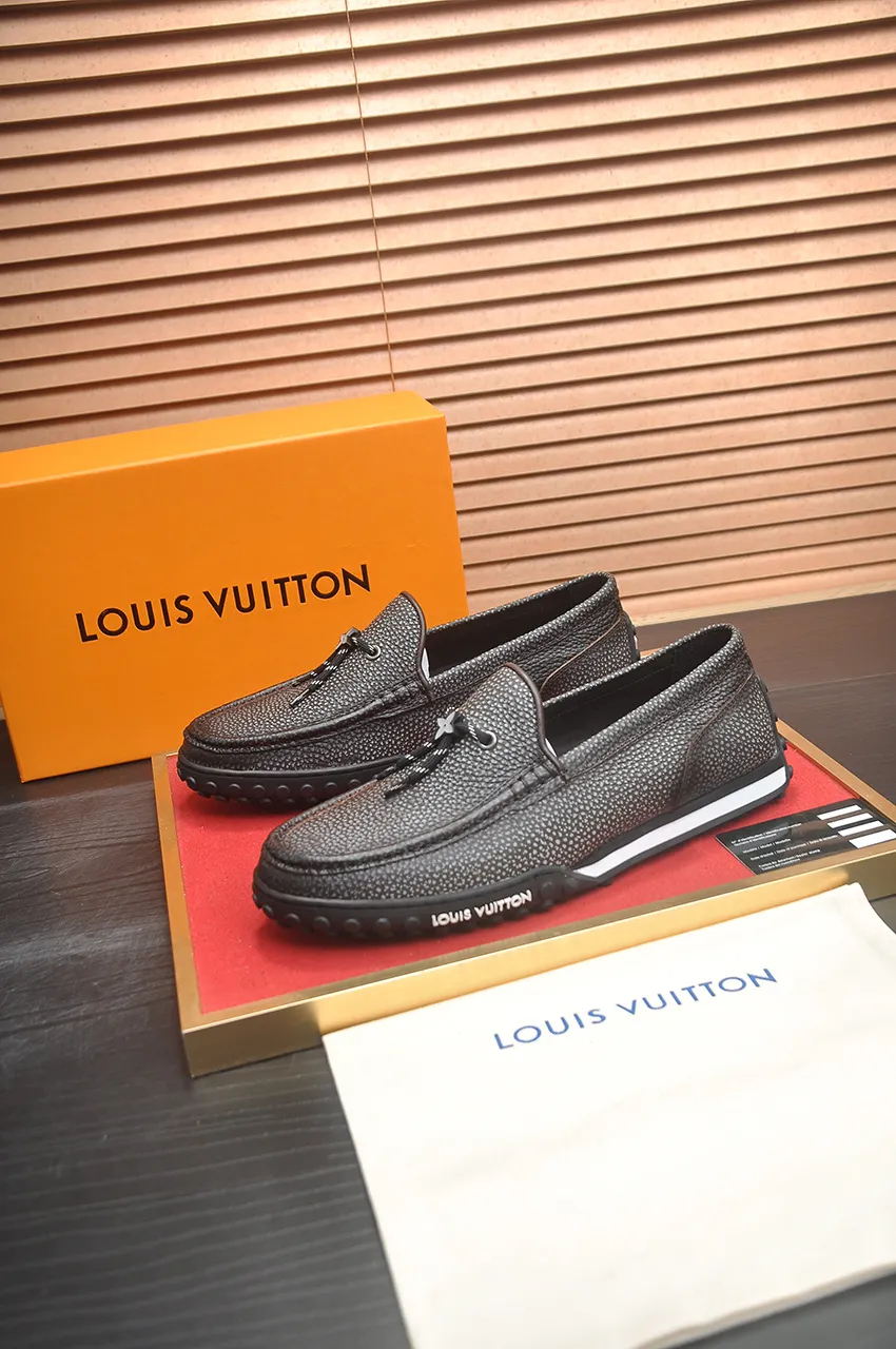 Men's men's shoes💰660💶[LOUIS VUITTON] (original order) new style🍀LV Louis Vuitton* - top version of LV classic beanie shoes! Made of imported original single cowhide, original leather side strips and wear-resistant rubber outsole! High quality products! Code number 39-45 (45 customized)